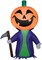 4' Gemmy Airblown Inflatable Purple Pumpkin Reaper Holding Sickle 226422